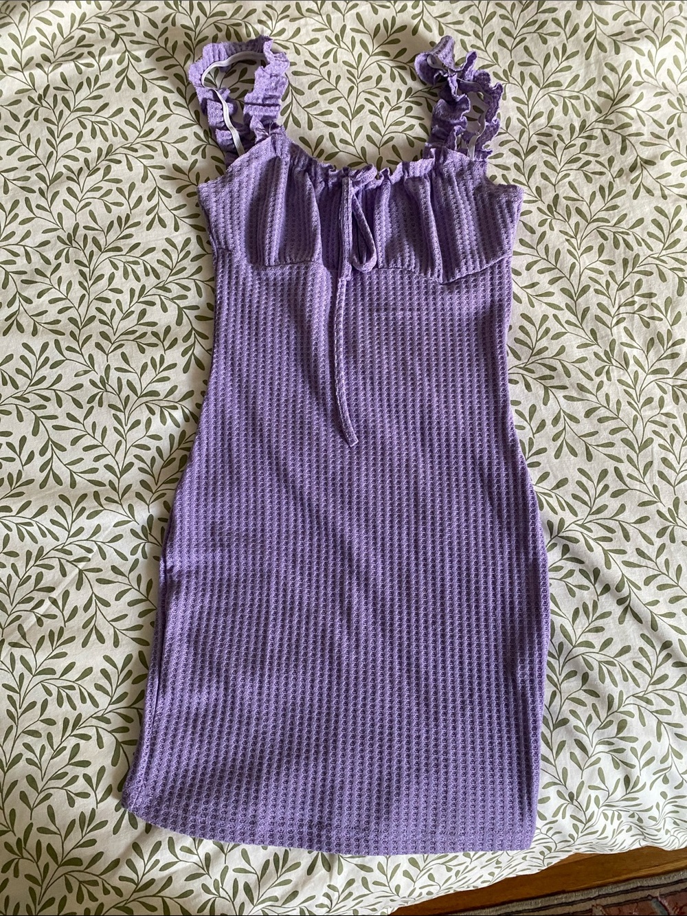 SHEIN Lavender Purple Mini Dress with Ruffle Straps
